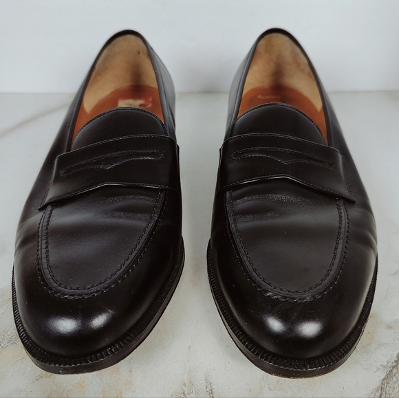 Salvatore Ferragamo Men's Black Leather Penny Loafers Dress Shoes, Sz 9.5 - Picture 3 of 8